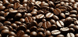 Fototapeta  - Close-up of roasted coffee beans top view. Coffee beans