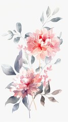Wall Mural - Delicate Floral Frame on White Background for Spring Designs Generative AI