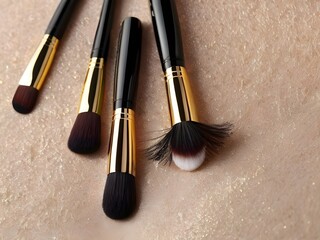 makeup brushes and powder