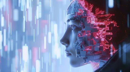 Poster - A womans face is illuminated by a computer screen as she focuses on her work.