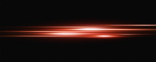 Wall Mural - light flash or red neon stripes. laser beams. beautiful light reflections. glowing stripes on a tran