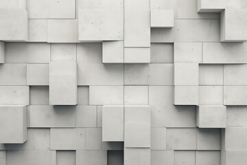 Leinwandbilder - Abstract background featuring a 3d rendered geometric white block wall pattern