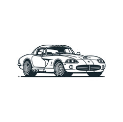 Poster - The 1960s sport car black white vector isolated.
