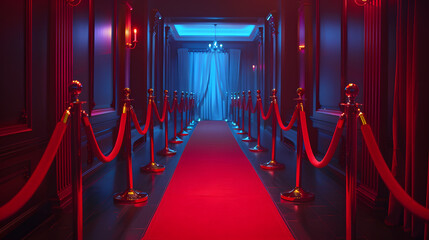 Red carpet on a festive background