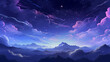 © 俊后生 - Hand drawn cartoon beautiful night starry sky scenery illustration background