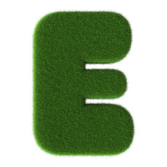 Wall Mural - 3D Font Grass Green Letter E uppercase