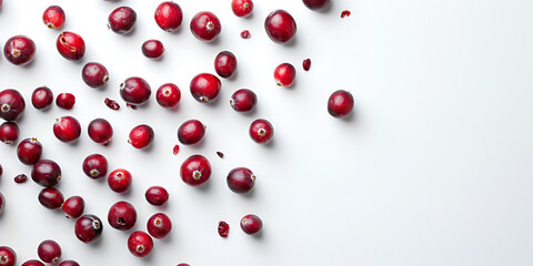 Wall Mural - fresh Cranberries isolated on white background