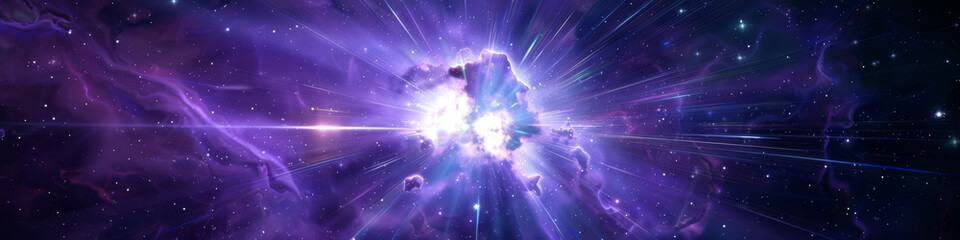 Wall Mural - a purple galaxy with a bright star in the center