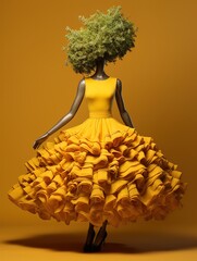 Sticker - mannequin in yellow dress