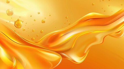 Poster - a fascinating spectacle of fluid dynamics and light reflections, golden background