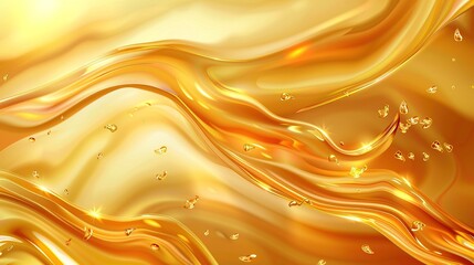 Wall Mural - a fascinating spectacle of fluid dynamics and light reflections, golden background