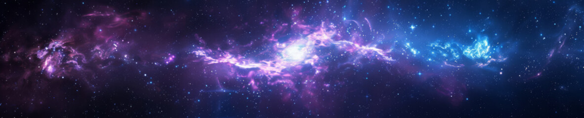 Wall Mural - Galactic Core with Purple and Blue Light Swirls