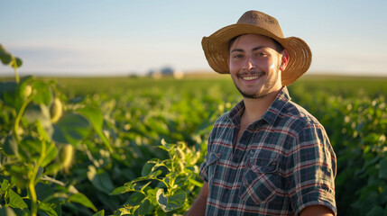 Wall Mural - farmer in field