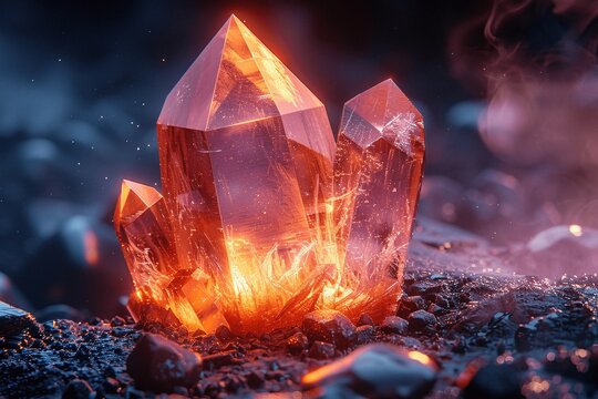 Embracing imperfection with glowing crystal.  