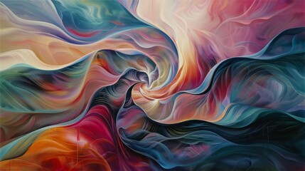 Poster - A colorful painting with a spiral design