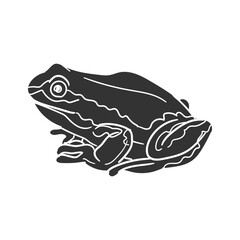 Sticker - Tree Frog Icon Silhouette Illustration. Animals Vector Graphic Pictogram Symbol Clip Art. Doodle Sketch Black Sign.