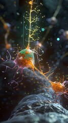 Poster - 3D Rendered Infographic Explaining Insulin s Role in Modulating Neurotransmitter Release and