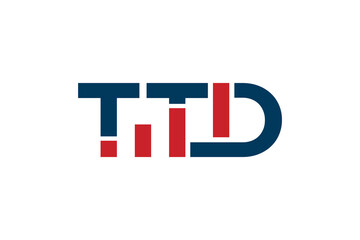 Wall Mural - T D initial letter logo financial diagram icon
