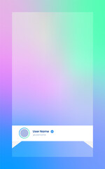 Poster - Vertical story template in gradient colors. Social media frame vector illustration.