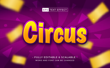 Poster - purple 3d text effect. circus night carnival show