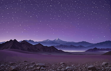 a night sky with stars above a mountain range