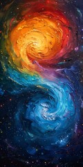 Wall Mural - Rainbow acrylic painting background