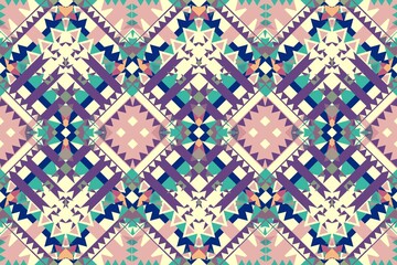 Ethnic seamless patterns with simple shapes. Tribal and ethnic fabrics. African, American, Mexican, Indian styles. Simple geometric pattern elements are best used in web design, textile printing.