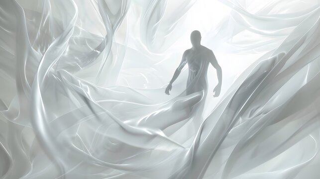 Bride in white wedding dress silhouette with groom, celebrating love and marriage