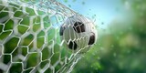Fototapeta Panele - soccer ball in goal net