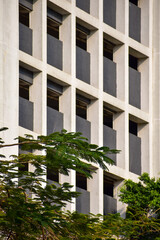 Wall Mural - Exterior of modern architecture, modern city building. Modern architecture abstract background, building abstract.