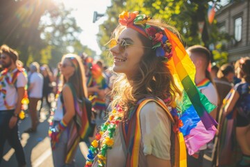 Sticker - Amidst the whirlwind of excitement, the Pride celebration fostered connections and camaraderie within the crowd, as strangers became friends united by their shared pride and sense of belonging