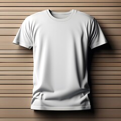 man and women white color and black color plain realistic studio photography t-shirt image The concept of emotion, strength, and fun. Casual wear. 
Space for text and logo. Generated AI 