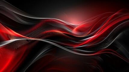 Wall Mural - The image is of a red and black gradient with a wave pattern.