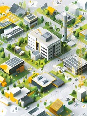 Poster - sustainable urban landscape with net zero energy buildings and renewable infrastructure