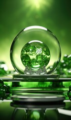 Poster - green glass sphere