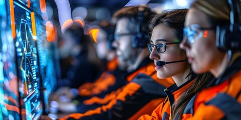 Poster - cybersecurity team assessing network security threats with expertise and precision. concept cybersec