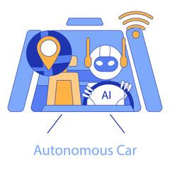 Poster - autonomous car concept. vector illustration.