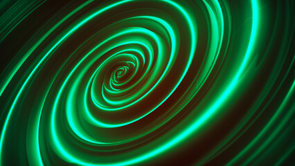Poster - Abstract blurred circle background. Whirlpool. Liquid vortex. Radial abstract meandering golden tunnel background. The magic of a digital tunnel of a spiral vortex whirlpool. 3D rendering.