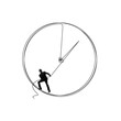© master1305 - Businessman holding clock pointer. Time management, efficiency and productivity. Strategic timing and deadlines. Contemporary art collage. Concept of business, entrepreneurship. Line art design.