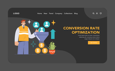Poster - Digital marketing expert navigates Conversion Rate Optimization.