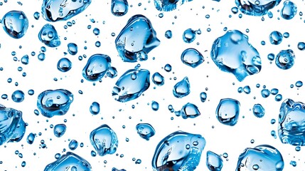 Poster - Abstract Water Bubble Texture Background with Transparent Liquid Droplets and Soothing Aqua Blue Tones