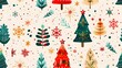 © prasong. - Cozy Christmas Tree and Winter Snowflake Decorative Pattern
