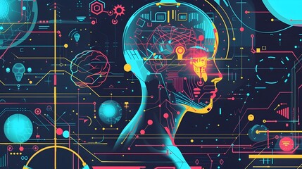 Fototapete - Digital Mind Unraveling the Mysteries of the Interconnected Technological Landscape