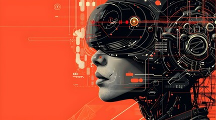 Poster - Futuristic Digital Interface with Inspired Projection and Augmented Reality Elements