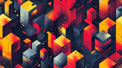 Aufkleber - Mesmerizing Geometric Abstract Compositions in Vivid Chromatic Dimensions