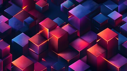 Poster - Radiant Geometric Illusion Hypnotic 3D Prism Pattern with Luminous Neon Glow and Vibrant Colorful Lighting Effects