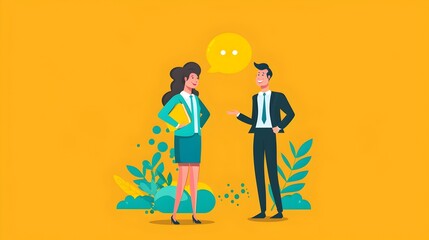 Leinwandbilder - Smiling Business Partners Discussing Strategy and in Modern Office Environment