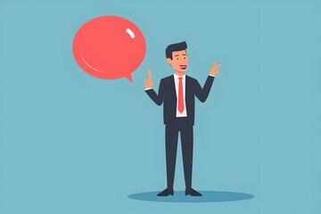 Poster - The business executive delivers an energetic and impactful presentation captivating the audience with his confident gestures and engaging demeanor
