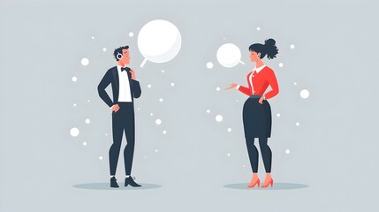 Aufkleber - Two Business Professionals in Silhouette Discussing or Negotiating Strategy in Corporate Office Setting
