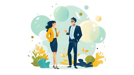 Aufkleber - Two Confident Business Professionals Discussing Strategy in the Office